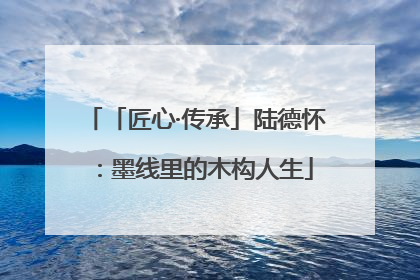 「匠心·传承」陆德怀：墨线里的木构人生