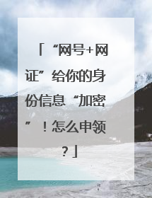 “网号+网证”给你的身份信息“加密”！怎么申领？