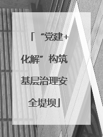 “党建+化解”构筑基层治理安全堤坝