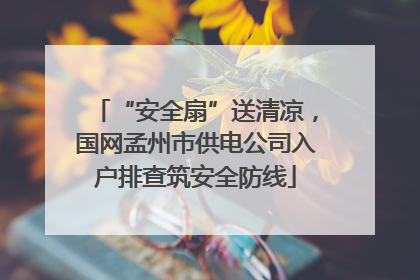 “安全扇”送清凉，国网孟州市供电公司入户排查筑安全防线