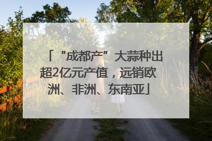 “成都产”大蒜种出超2亿元产值，远销欧洲、非洲、东南亚