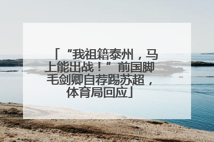 “我祖籍泰州，马上能出战！”前国脚毛剑卿自荐踢苏超，体育局回应