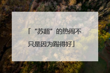 “苏超”的热闹不只是因为踢得好
