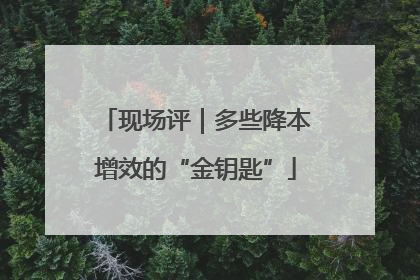 现场评｜多些降本增效的“金钥匙”