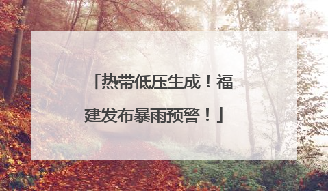 热带低压生成！福建发布暴雨预警！