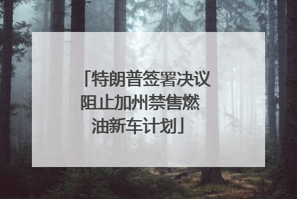 特朗普签署决议 阻止加州禁售燃油新车计划