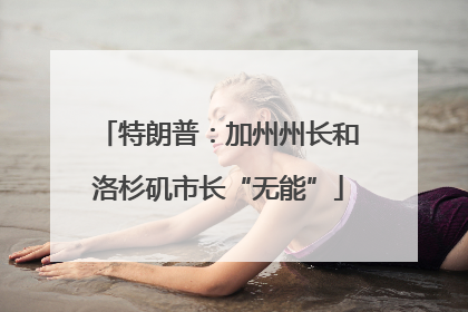 特朗普：加州州长和洛杉矶市长“无能”