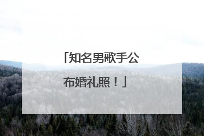 知名男歌手公布婚礼照！