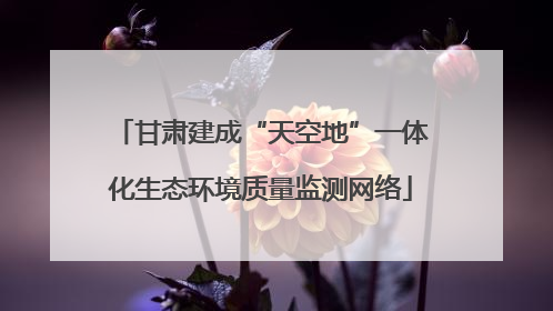 甘肃建成“天空地”一体化生态环境质量监测网络
