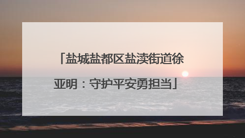 盐城盐都区盐渎街道徐亚明：守护平安勇担当