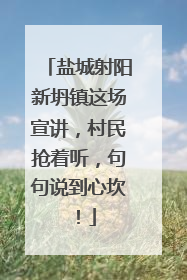 盐城射阳新坍镇这场宣讲，村民抢着听，句句说到心坎！