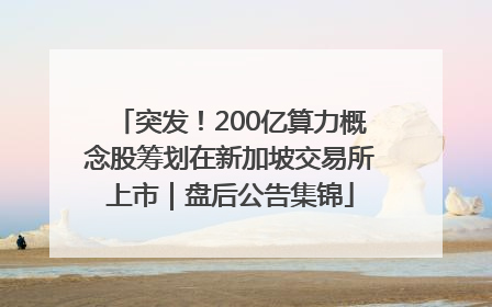 突发！200亿算力概念股筹划在新加坡交易所上市｜盘后公告集锦