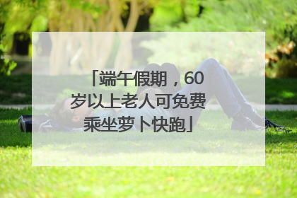 端午假期，60岁以上老人可免费乘坐萝卜快跑