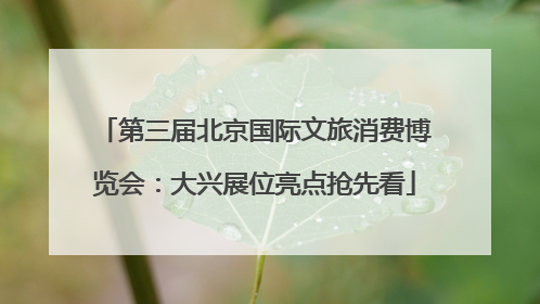 第三届北京国际文旅消费博览会：大兴展位亮点抢先看