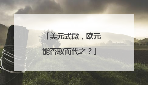美元式微，欧元能否取而代之？
