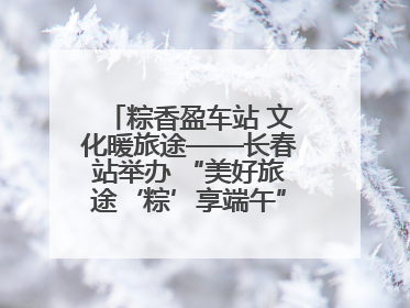 粽香盈车站 文化暖旅途——长春站举办 “美好旅途‘粽’享端午”主题活动
