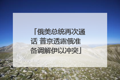 俄美总统再次通话 普京透露俄准备调解伊以冲突