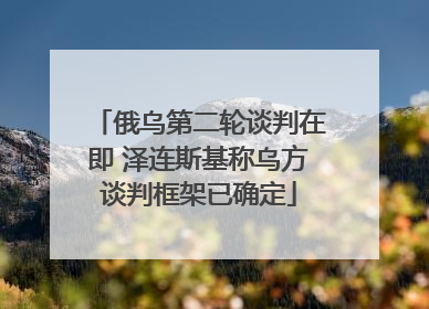 俄乌第二轮谈判在即 泽连斯基称乌方谈判框架已确定
