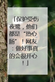 保护受伤夜鹭，他们都是“热心肠”！网友：做好事真的会很开心！