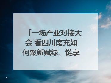 一场产业对接大会 看四川南充如何聚新赋绿、链享未来｜打赢经济发展翻身仗