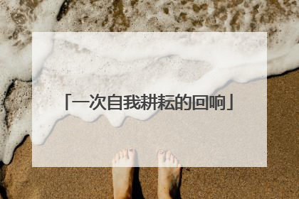 一次自我耕耘的回响