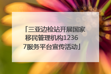 三亚边检站开展国家移民管理机构12367服务平台宣传活动