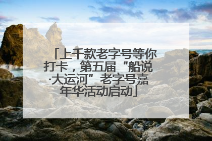 上千款老字号等你打卡，第五届“船说·大运河”老字号嘉年华活动启动