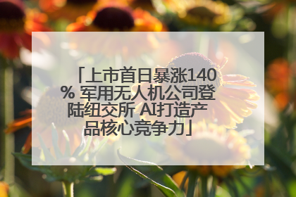 上市首日暴涨140% 军用无人机公司登陆纽交所 AI打造产品核心竞争力