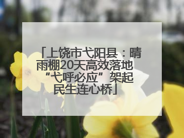 上饶市弋阳县：晴雨棚20天高效落地 “弋呼必应”架起民生连心桥