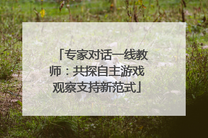专家对话一线教师：共探自主游戏观察支持新范式