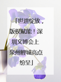 世遗绽放，版权赋能！深圳文博会上 泉州鲤城亮点纷呈