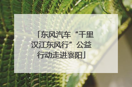 东风汽车“千里汉江东风行”公益行动走进襄阳