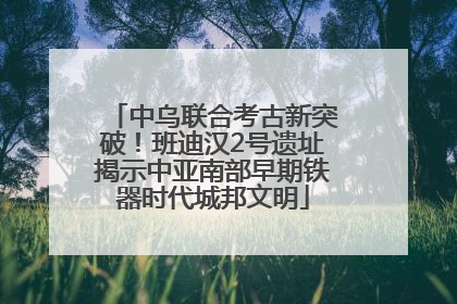 中乌联合考古新突破！班迪汉2号遗址揭示中亚南部早期铁器时代城邦文明