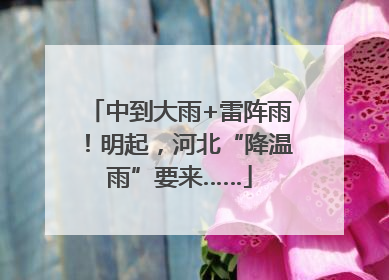 中到大雨+雷阵雨！明起，河北“降温雨”要来……
