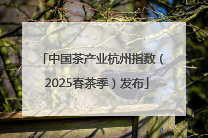 中国茶产业杭州指数（2025春茶季）发布
