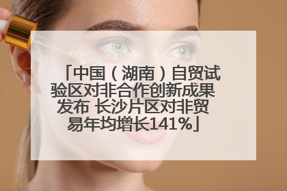 中国（湖南）自贸试验区对非合作创新成果发布 长沙片区对非贸易年均增长141%