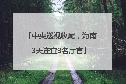 中央巡视收尾，海南3天连查3名厅官