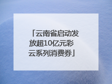 云南省启动发放超10亿元彩云系列消费券