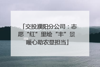 交投濮阳分公司：志愿“红”里绘“丰”景 暖心助农显担当