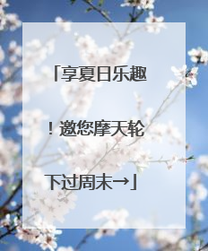 享夏日乐趣！邀您摩天轮下过周末→