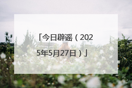 今日辟谣(2025年5月27日)
