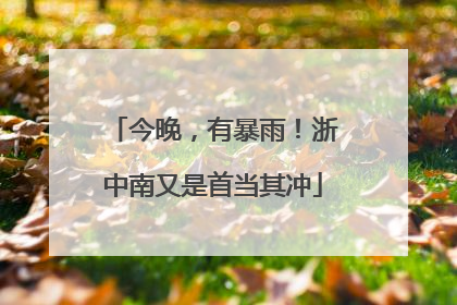 今晚，有暴雨！浙中南又是首当其冲