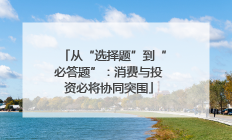 从“选择题”到“必答题”：消费与投资必将协同突围