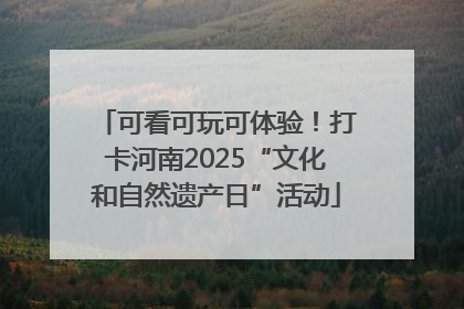 可看可玩可体验！打卡河南2025“文化和自然遗产日”活动