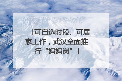 可自选时段、可居家工作，武汉全面推行“妈妈岗”