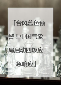 台风蓝色预警！中国气象局启动四级应急响应