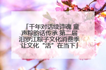 千年对话续诗魂 童声粽韵话传承 第二届汨罗江粽子文化消费季让文化“活”在当下