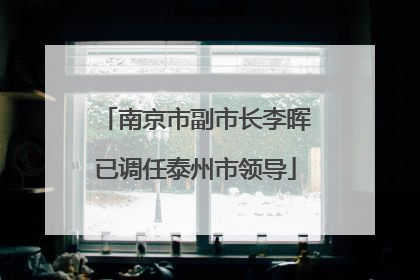 南京市副市长李晖已调任泰州市领导