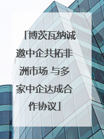 博茨瓦纳诚邀中企共拓非洲市场 与多家中企达成合作协议