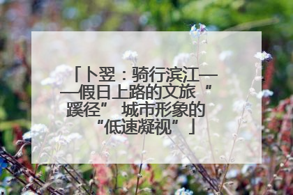 卜翌：骑行滨江——假日上路的文旅“蹊径” 城市形象的“低速凝视”